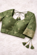 Pista Green Pastel Banarasi Silk Saree With Blouse Piece - Saree