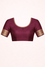 Purple Banarasi Silk Saree with Golden Zari Weaving and Blouse Piece - Kanyaraa