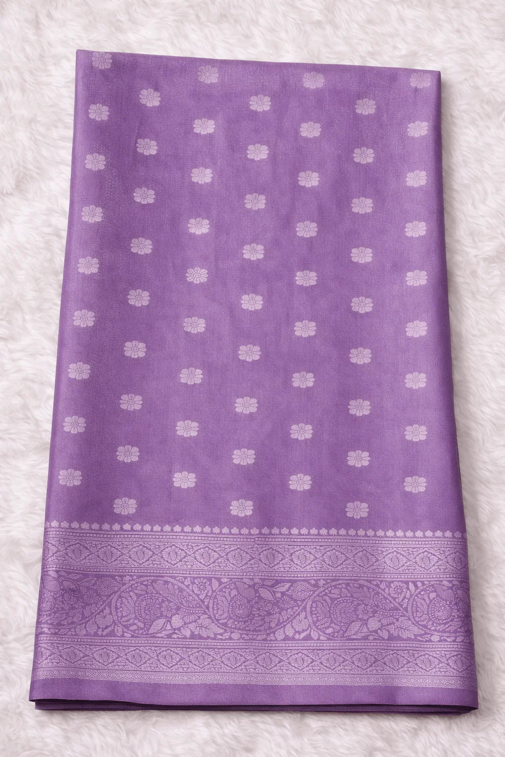Purple Tissue Silk Saree with Silver Zari Work - Saree